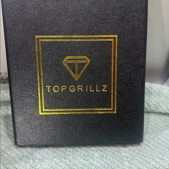 18 k rose gold over brass cubic Zirconia Top Grillz rhinestone bling necklace - Picture 9 of 10